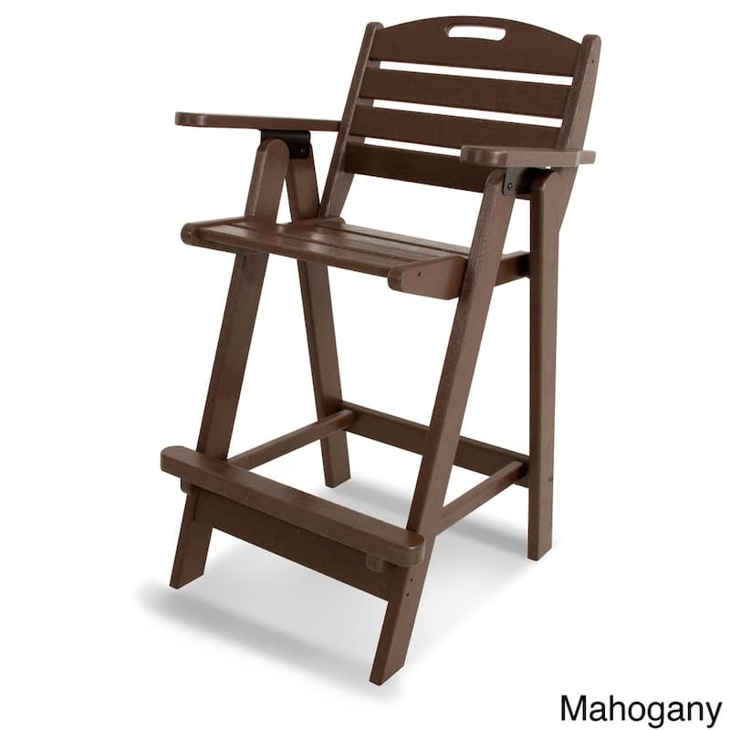 POLYWOOD Outdoor Nautical Bar Chair - Mahogany