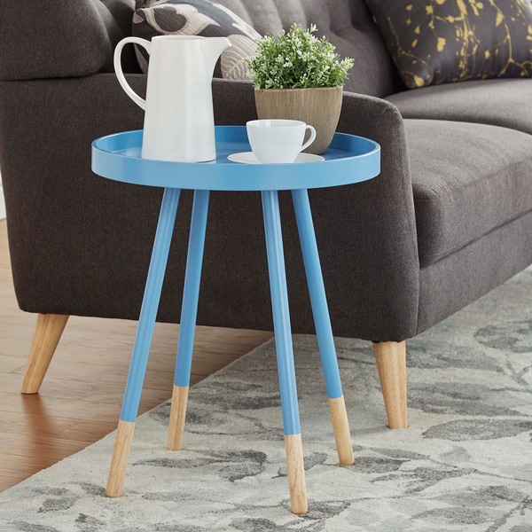 Marcella Paint-dipped Round Spindle Tray-top Side Table by iNSPIRE Q MODERN