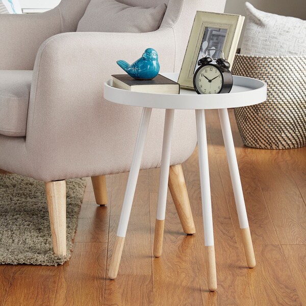 marcella paint-dipped round spindle tray-top side table inspire q marcella paint-dipped round spindle tray-top side table inspire q