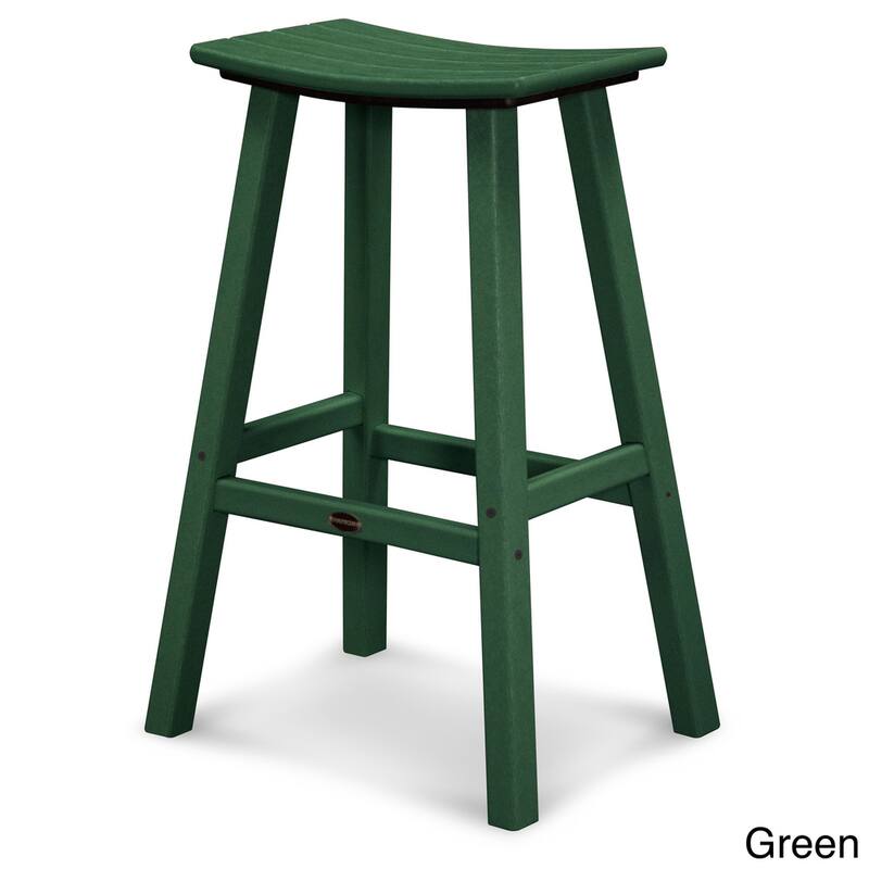 POLYWOOD Traditional Outdoor Saddle Bar Stool - Green