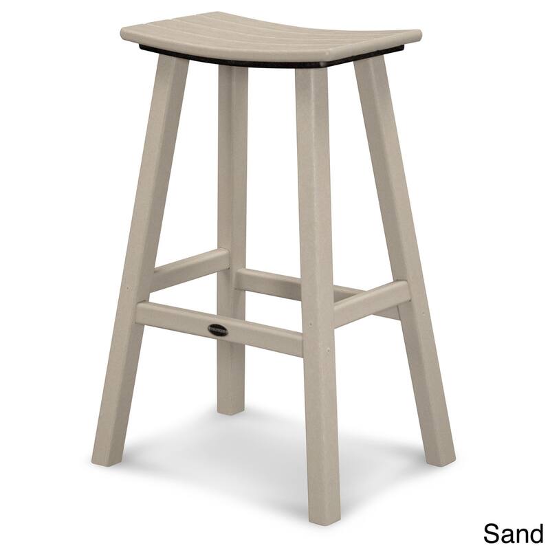 POLYWOOD Traditional Outdoor Saddle Bar Stool - Sand