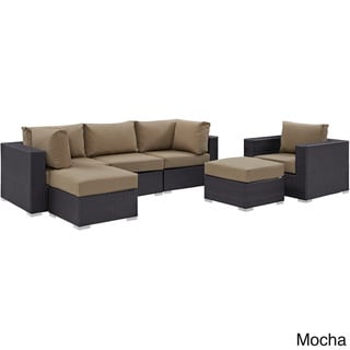 Modway Gather Synthetic Rattan Outdoor 6 Piece Patio Sectional Set
