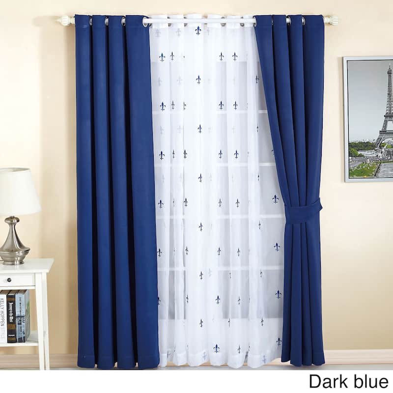 Serenta Fleur De Lis Thermal Insulated Blackout Curtains (6 Piece Set)