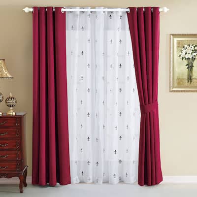 Serenta Fleur De Lis Thermal Insulated Blackout Curtains (6 Piece Set)
