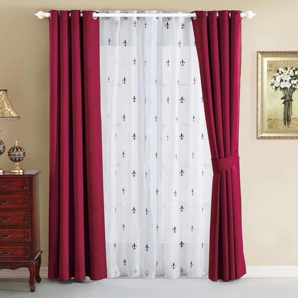 Serenta Fleur De Lis Thermal Insulated Blackout Curtains (6 Piece Set)