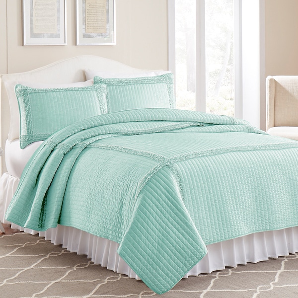 Amraupur Overseas 3-piece Frame Square Solid Coverlet Set