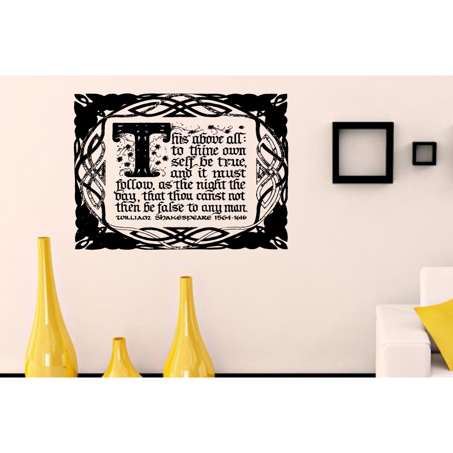 To Thine Own Self Be True quote Wall Art Sticker Decal | eBay