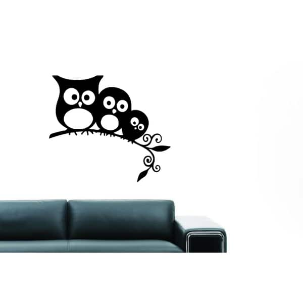 Funny family of owls Wall Art Sticker Decal - Overstock - 11596446