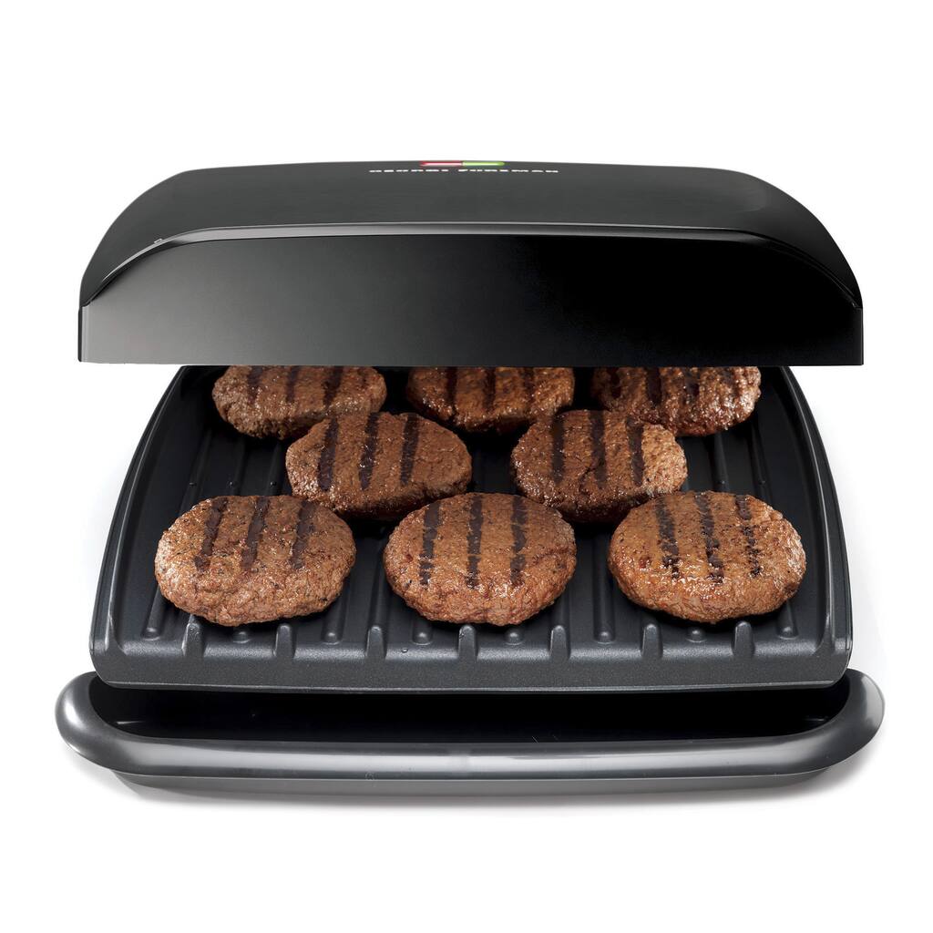 George Foreman GR2120B 8-serving Classic Plate Grill, Black