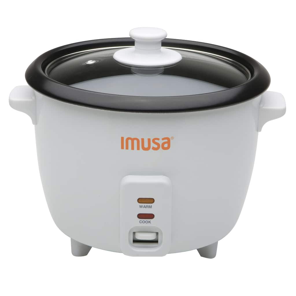 IMUSA GAU-00011 3-cup White Electric Nonstick Rice Cooker