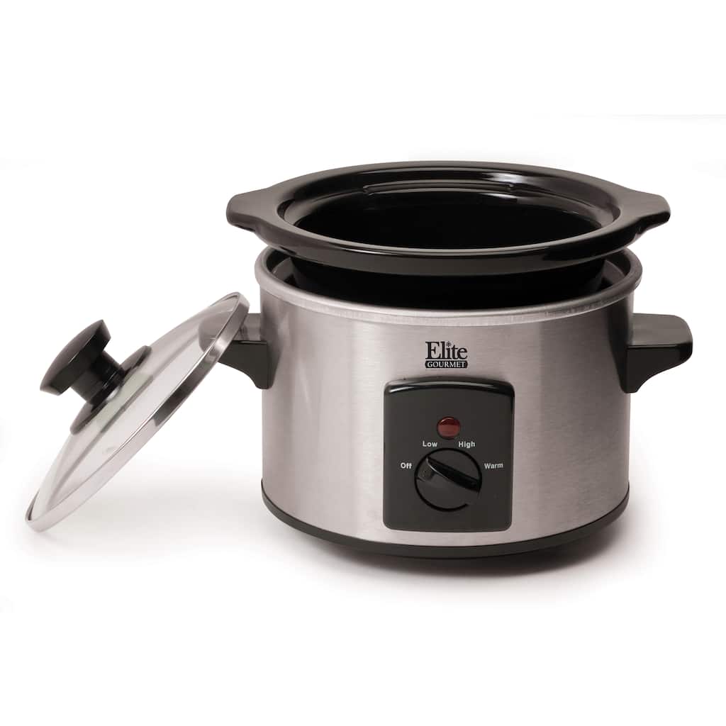 Maxi-Matic Elite Gourmet MST-250XS 1.5-quart Mini Slow Cooker, Stainless Steel