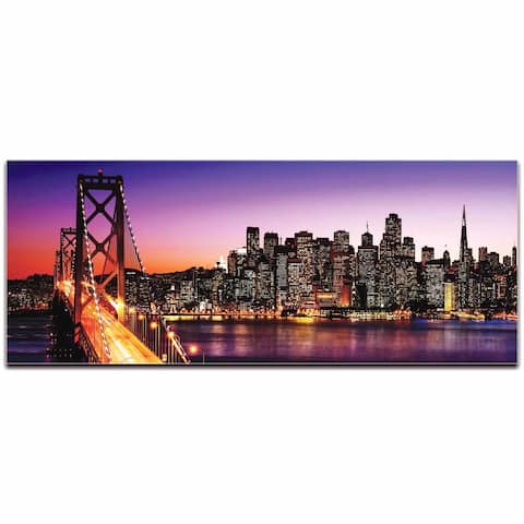 Modern Crowd 'San Francisco City Skyline' Urban Cityscape Enhanced Photo Print on Metal or Acrylic