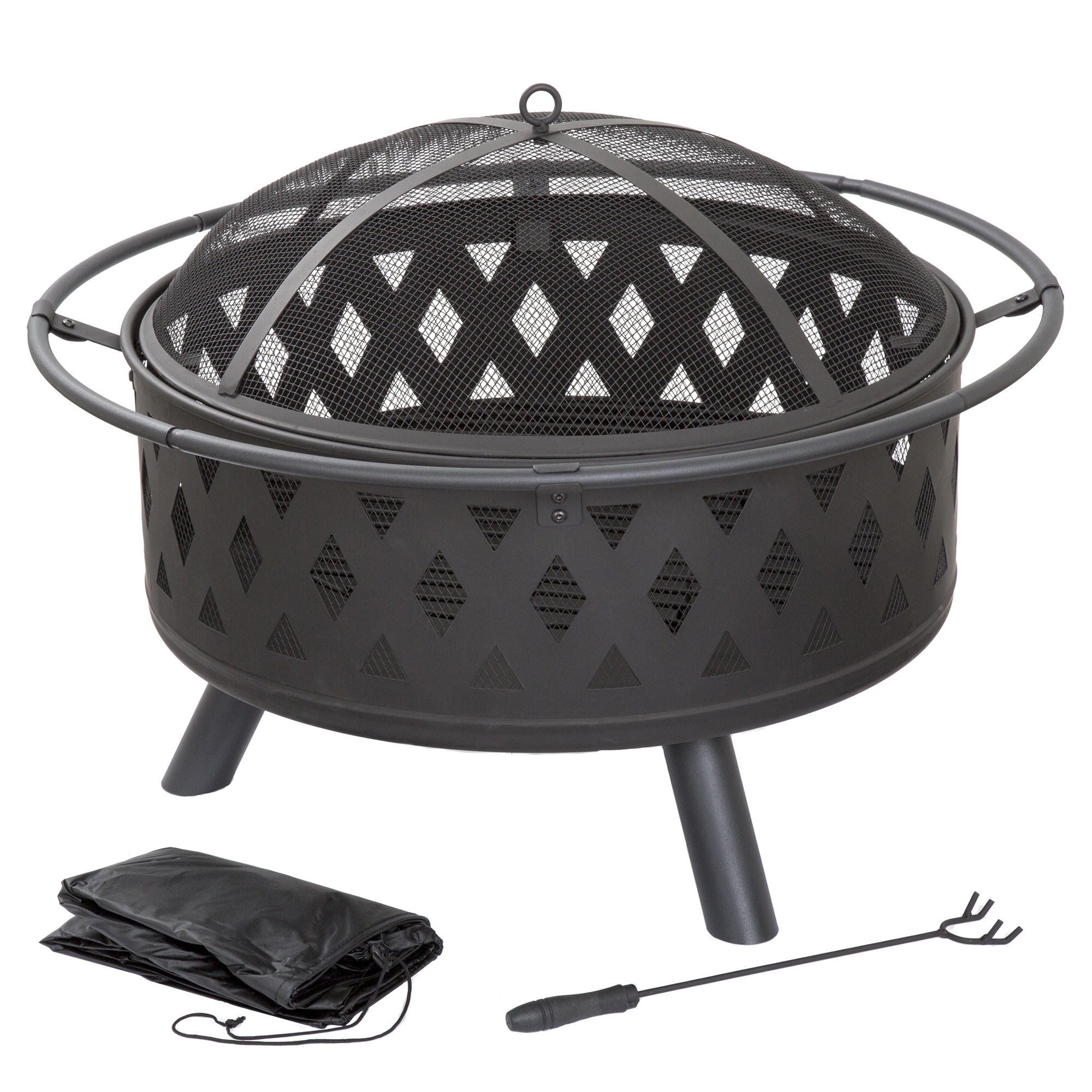 Details about   Large 31" Black Fire Ring Lid Decorative Spark Screen Wood Fire Pit Accessory 