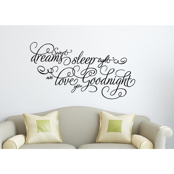 Beautiful quote Sweet Dreams Sleep Tight Wall Art Sticker Decal