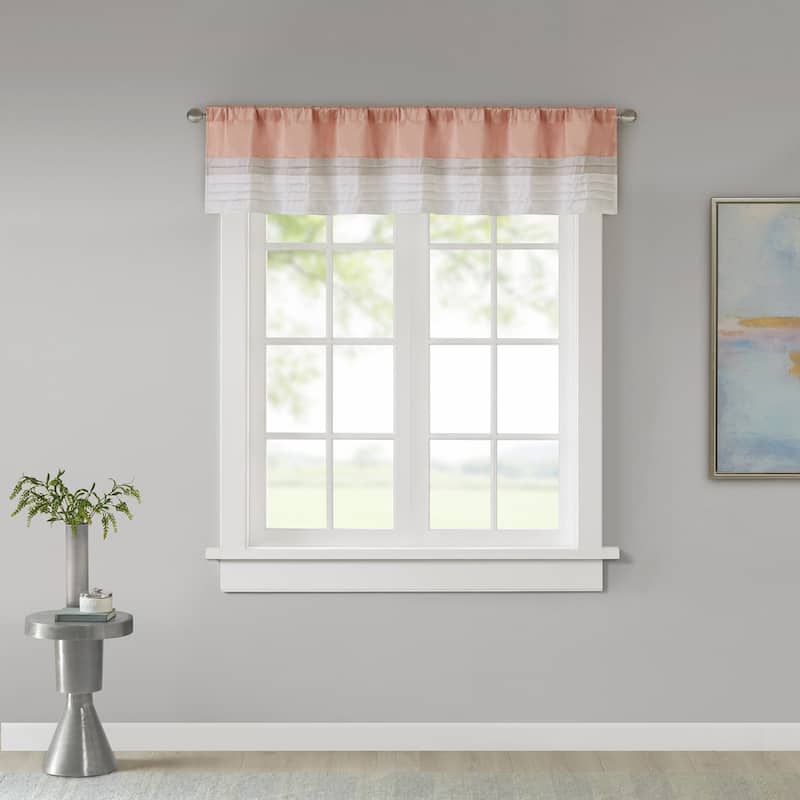 Madison Park Infinity Polyoni Pintuck Window Valance - Coral