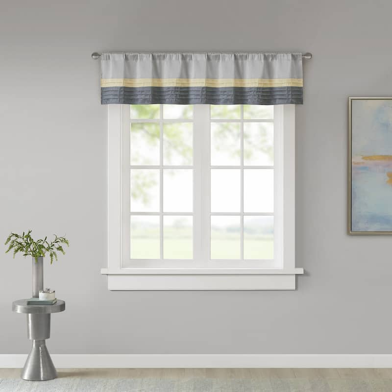 Madison Park Infinity Polyoni Pintuck Window Valance - Yellow