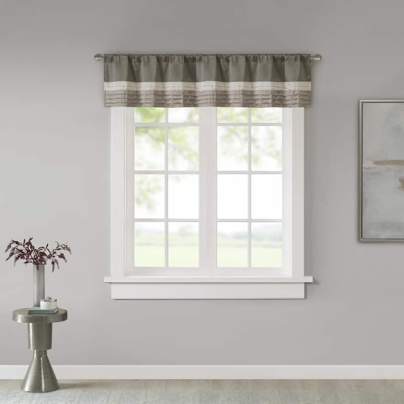 Madison Park Infinity Polyoni Pintuck Window Valance - Natural