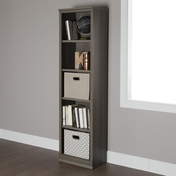 Shop South Shore Morgan 5-shelf Narrow Bookcase ...