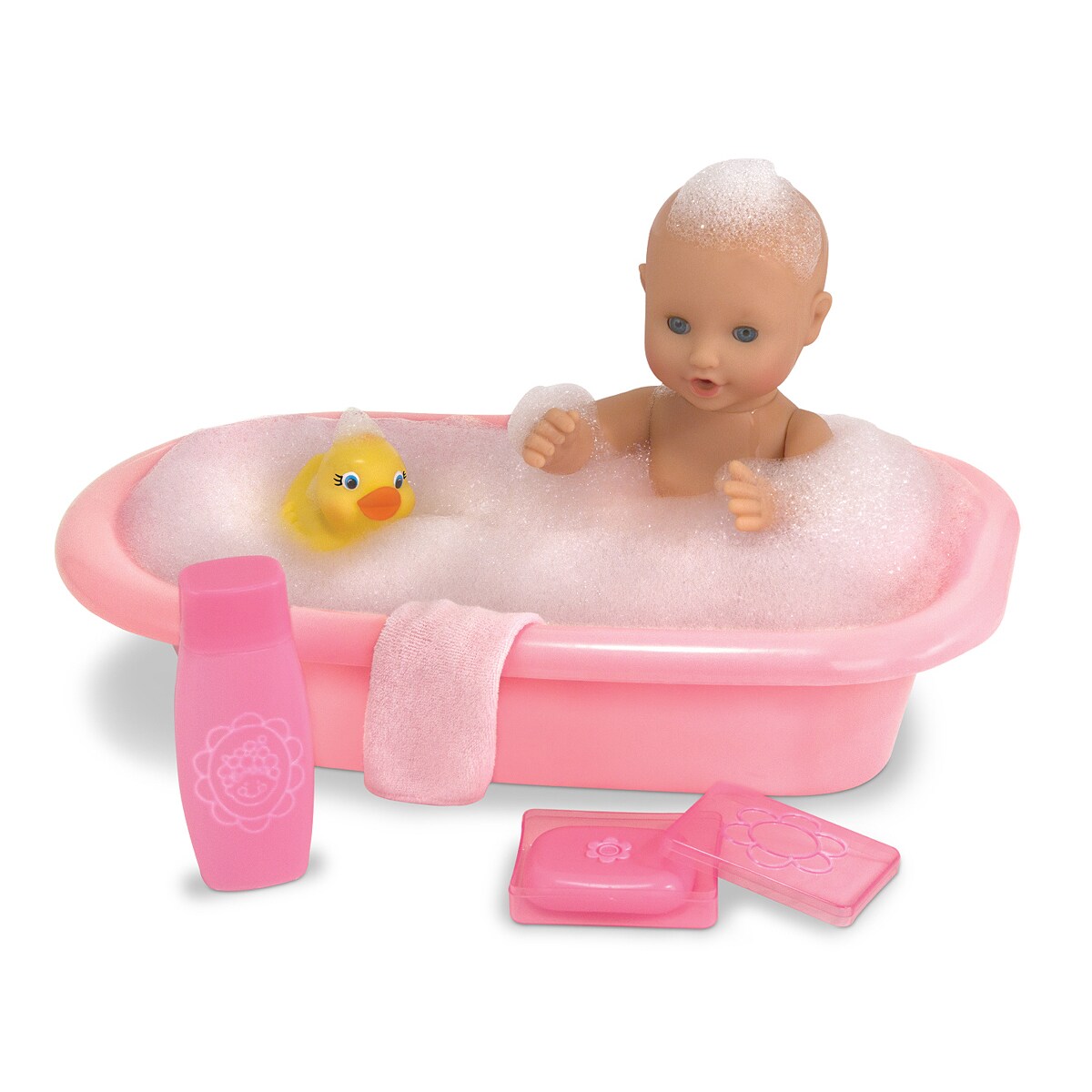 baby doll and bath