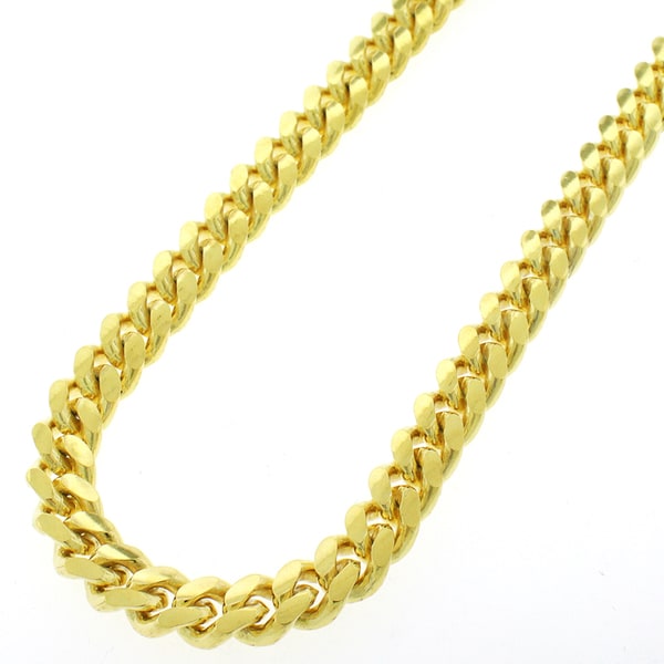 18K Gold Flashed Sterling Silver Italian 2mm Miami Cuban Curb Link Chain Necklace 18-30
