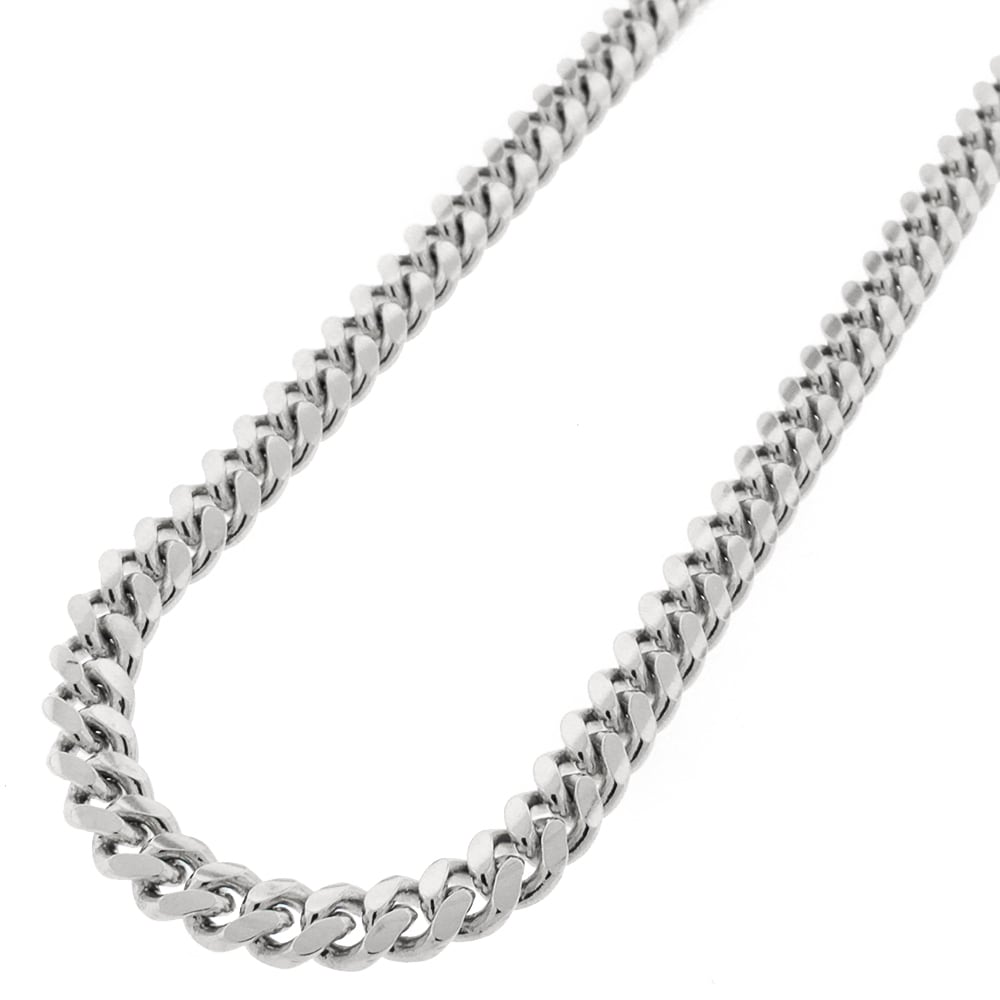 925 Rhodium Plated Sterling Silver Miami Cuban Link Chain Necklace Men/'s 7/"-30/"
