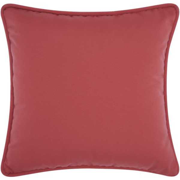 Mina Victory Indoor/Outdoor Two Sided Solid Corded Coral/Turquoise Throw Pillowby Nourison (20-Inch X 20-Inch)