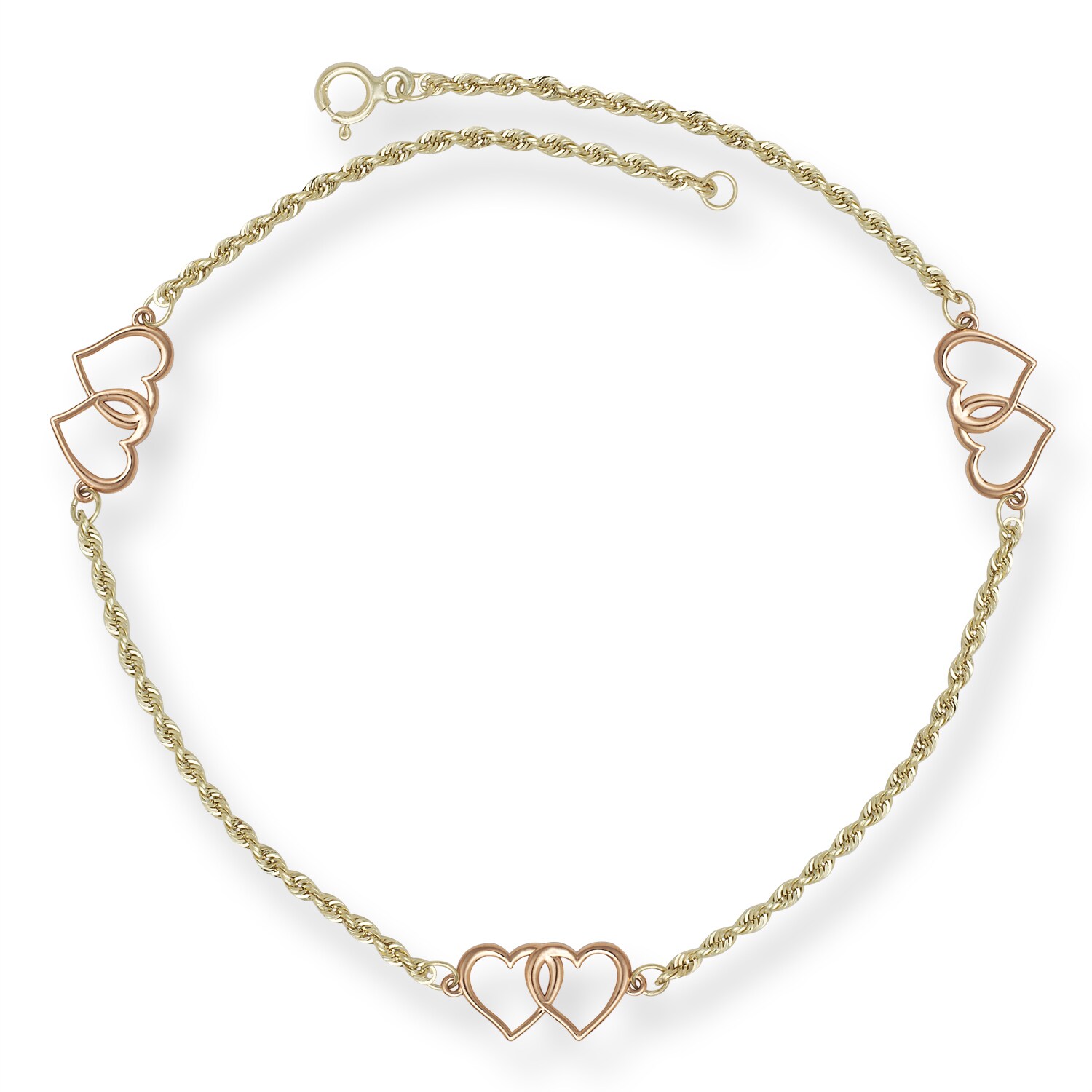 rose gold heart anklet