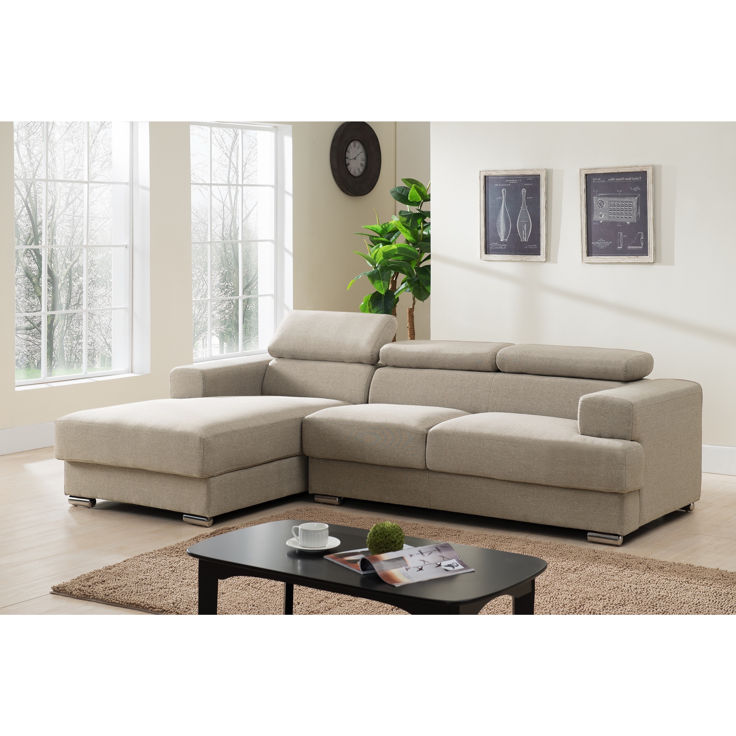 Shop Black Friday Deals On Gabriel Fabric Contemporary Sectional Sofa Set Overstock 11602430