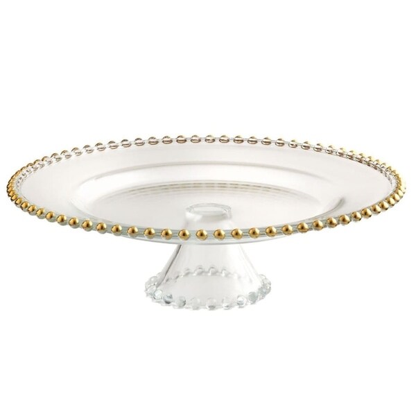 Heim Concept 13" gold beaded footed cake stand