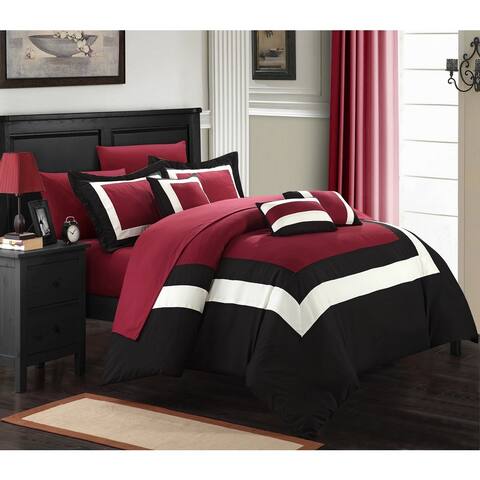 Copper Grove Minesing 10-pc. Red, White, and Black Bed-in-a-Bag Set