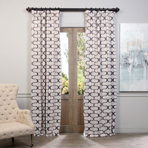 Shop Exclusive Fabrics Retro Print Blackout Curtain Panel 