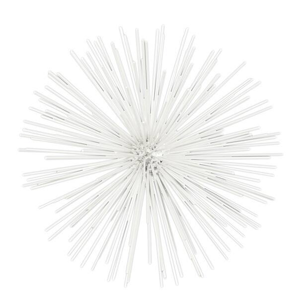 White Metal Small Ornamental Sea Urchin Sculpture
