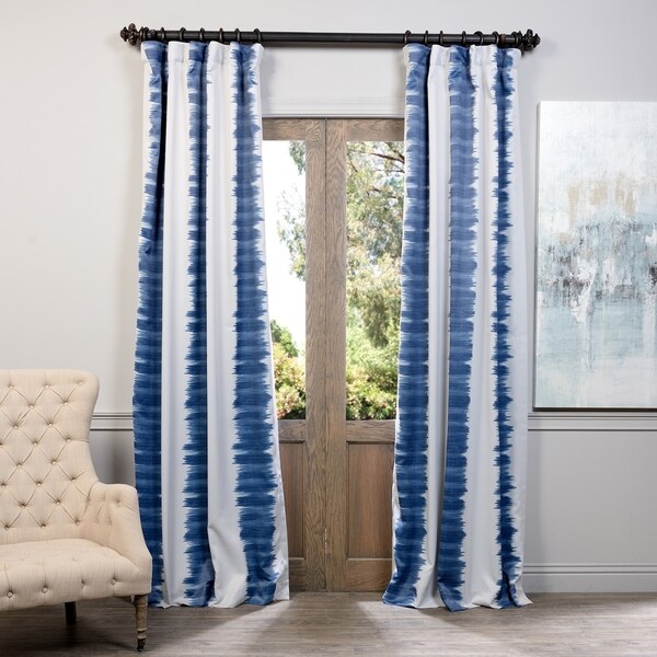 Exclusive Fabrics Flambe Striped Pattern Blackout Curtain Panel Pair