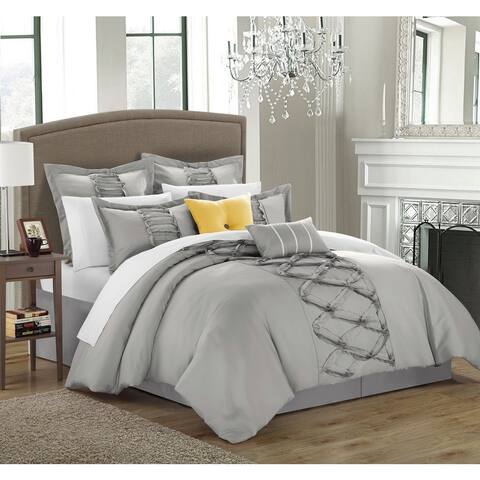 Gracewood Hollow Khadra Silver 12-piece Bed-in-a-bag and Sheet Set