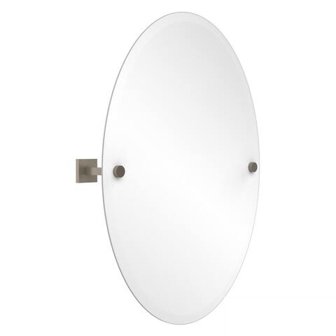 Allied Brass Montero Collection Contemporary Frameless Oval Tilt Mirror with Beveled Edge