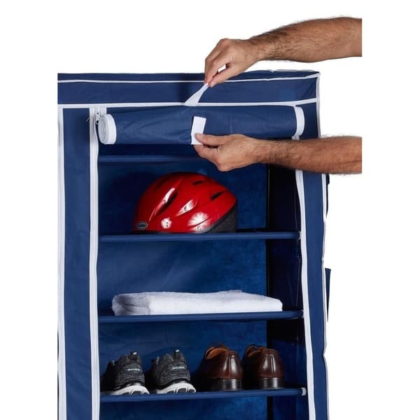 Shop Black Friday Deals On Sunbeam Blue 8 Tier Shoe Closet Overstock 11606588