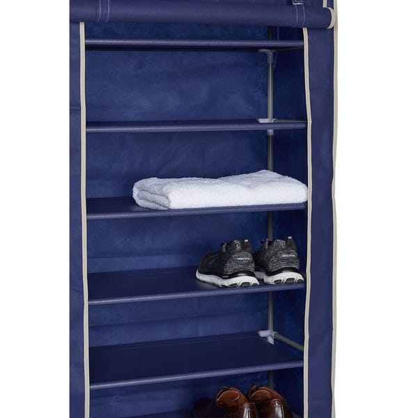 Shop Black Friday Deals On Sunbeam Blue 8 Tier Shoe Closet Overstock 11606588