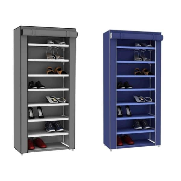 Shop Sunbeam Blue 8 Tier Shoe Closet Overstock 11606588