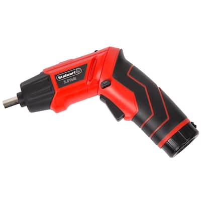 45-Piece Pivoting Screwdriver Set - Cordless Power Tool with Rechargeable 3.6V Battery, 2 LED Flashlights, Sockets by Stalwart