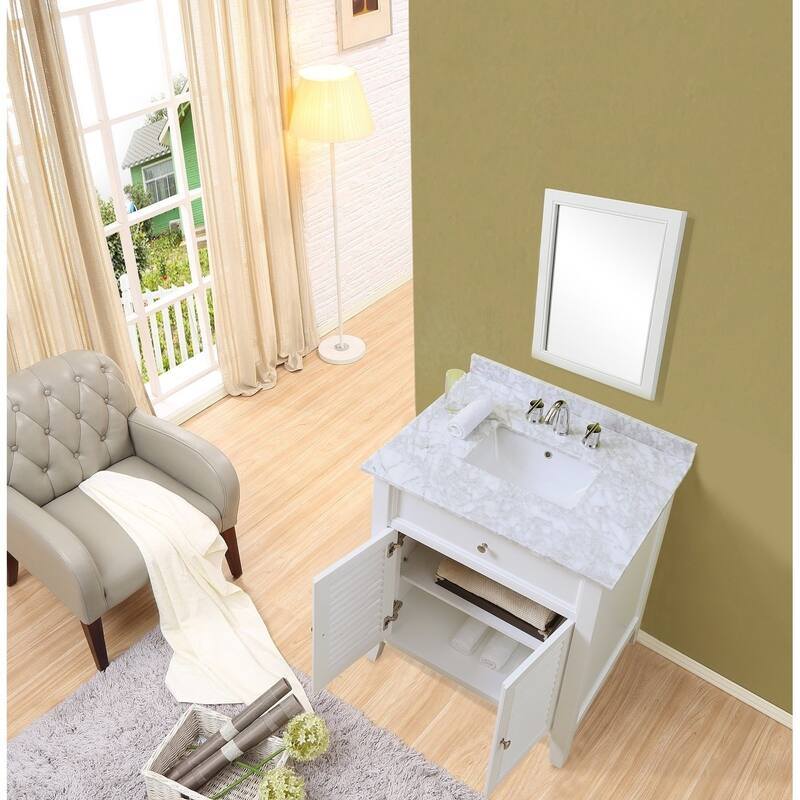 Direct Vanity Sink 32-inch Shutter Spa White Vanity