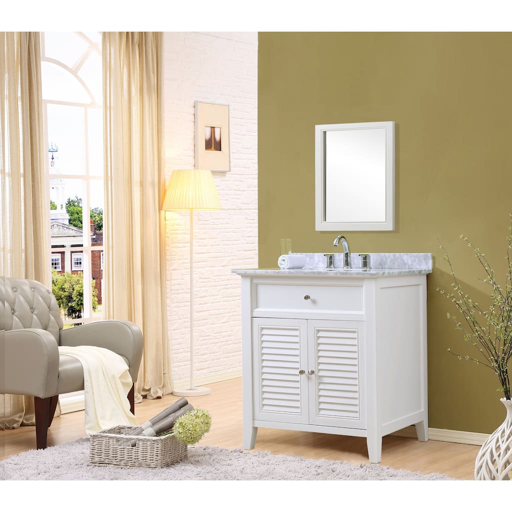 Direct Vanity Sink 32-inch Shutter Spa White Vanity