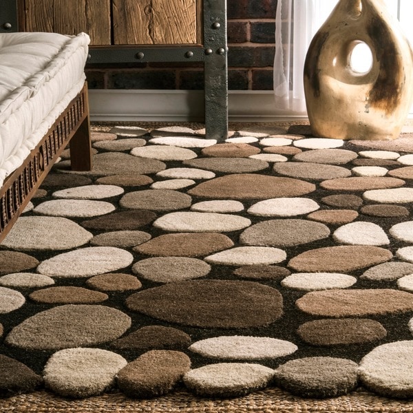 nuLOOM Stones and Pebbles Wool Handmade Area Rug. Opens flyout.