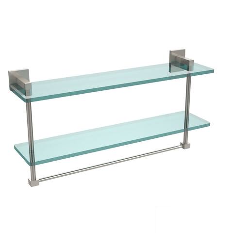Allied Brass Montero Collection 22-inch Two-tiered Glass Shelf with Integrated Towel Bar