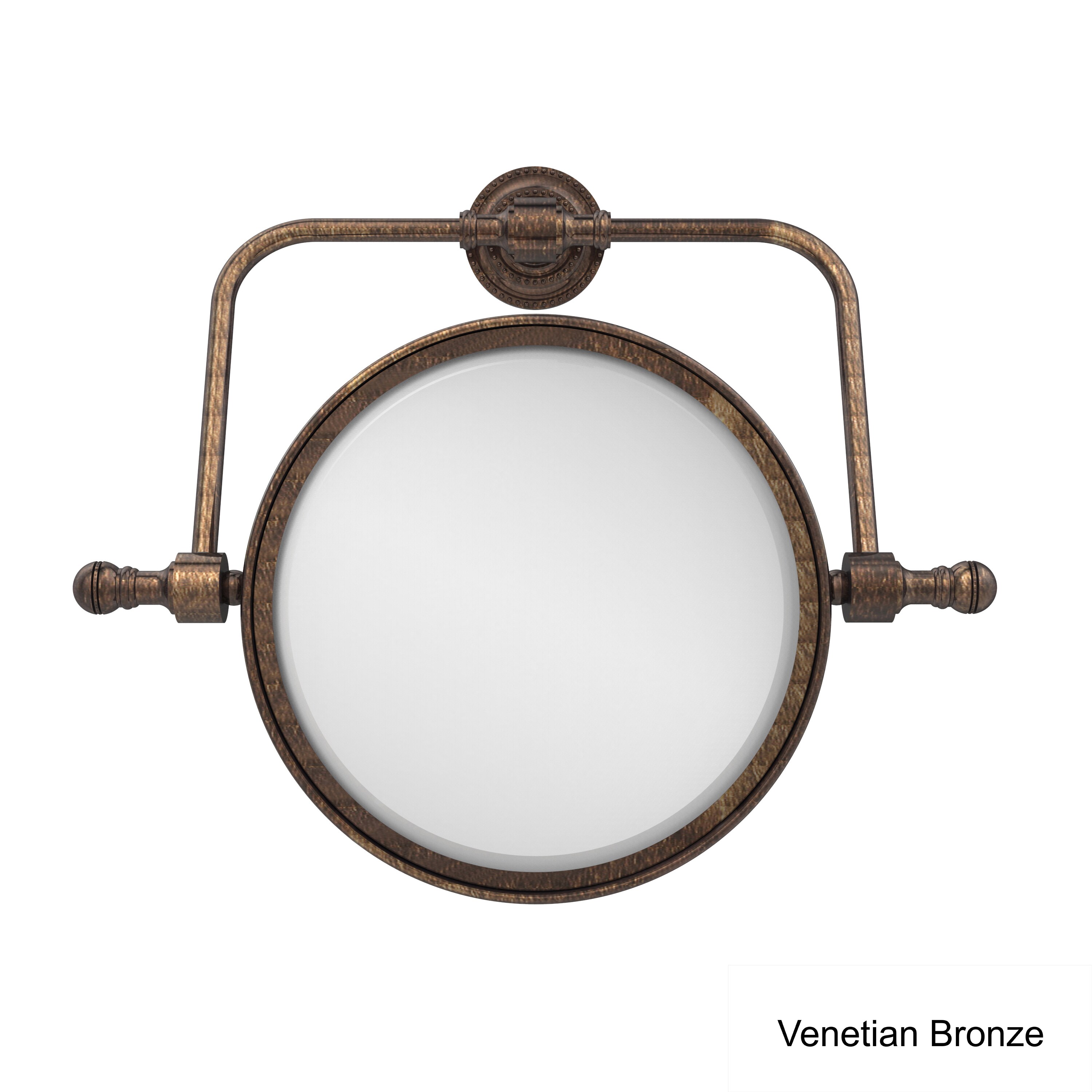 Allied Brass Retro Dot 7-in x 8-in Distressed Bronze Double-Sided Magnifying Wall-Mounted Vanity Mirror Allied Brass Retro Dot 7-in x 8-in Distressed Bronze Double-Sided Magnifying Wall-Mounted Vanity Mirror