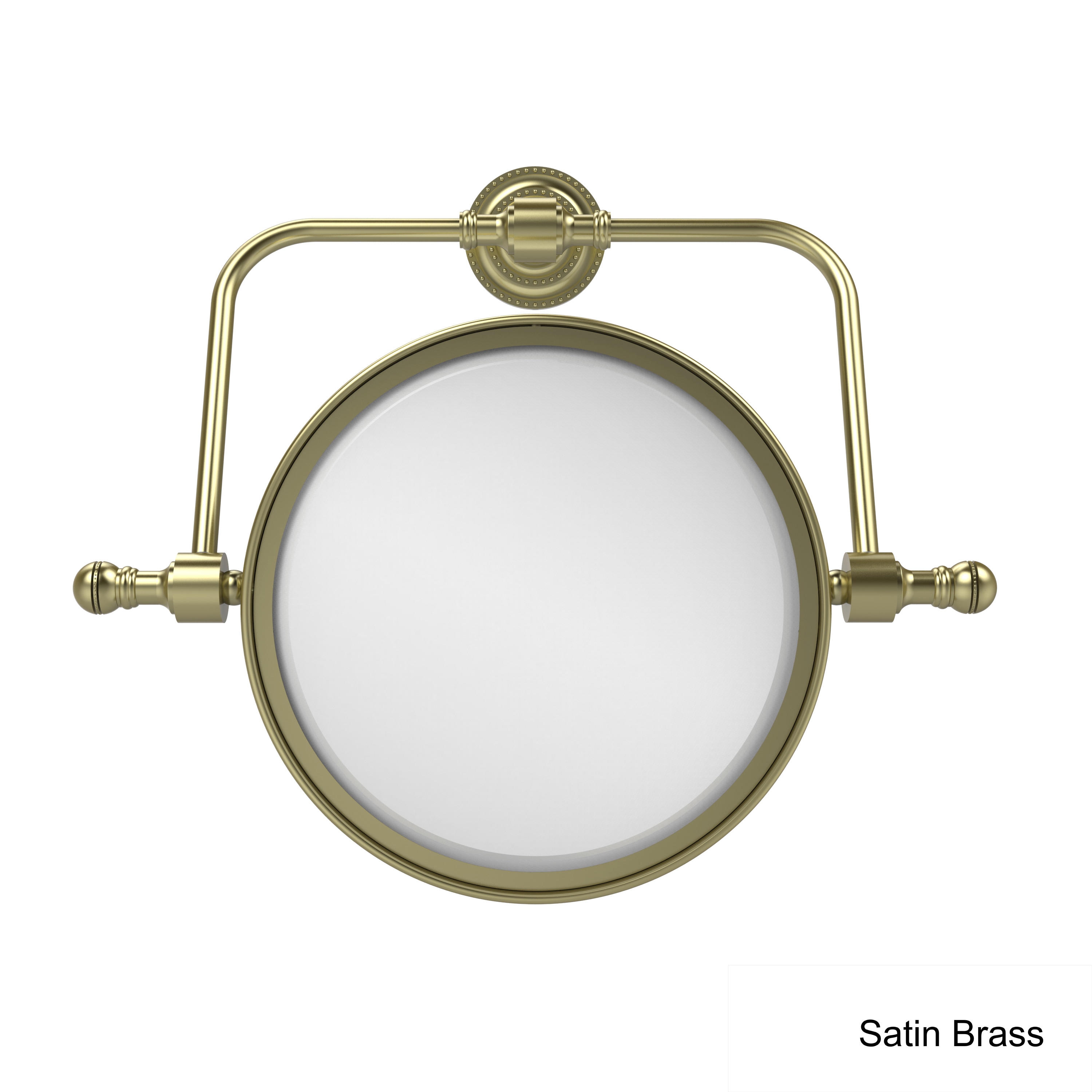 Allied Brass Retro Dot Collection Wall Mounted Swivel Make-Up Mirror 8-inch  Diameter with 2X Magnification