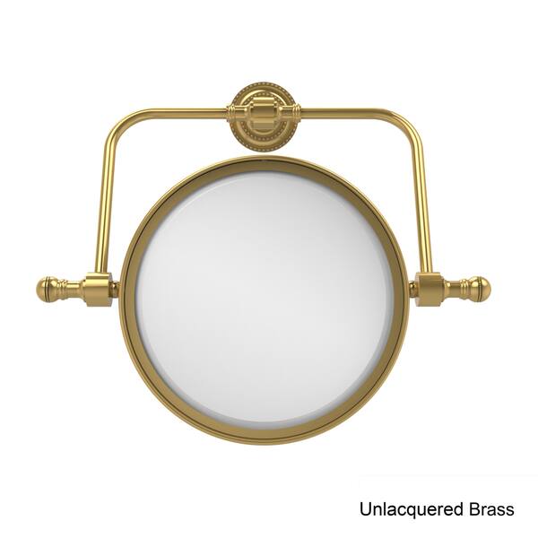 Allied Brass Retro Dot 7-in x 8-in Distressed Bronze Double-Sided Magnifying Wall-Mounted Vanity Mirror Allied Brass Retro Dot 7-in x 8-in Distressed Bronze Double-Sided Magnifying Wall-Mounted Vanity Mirror