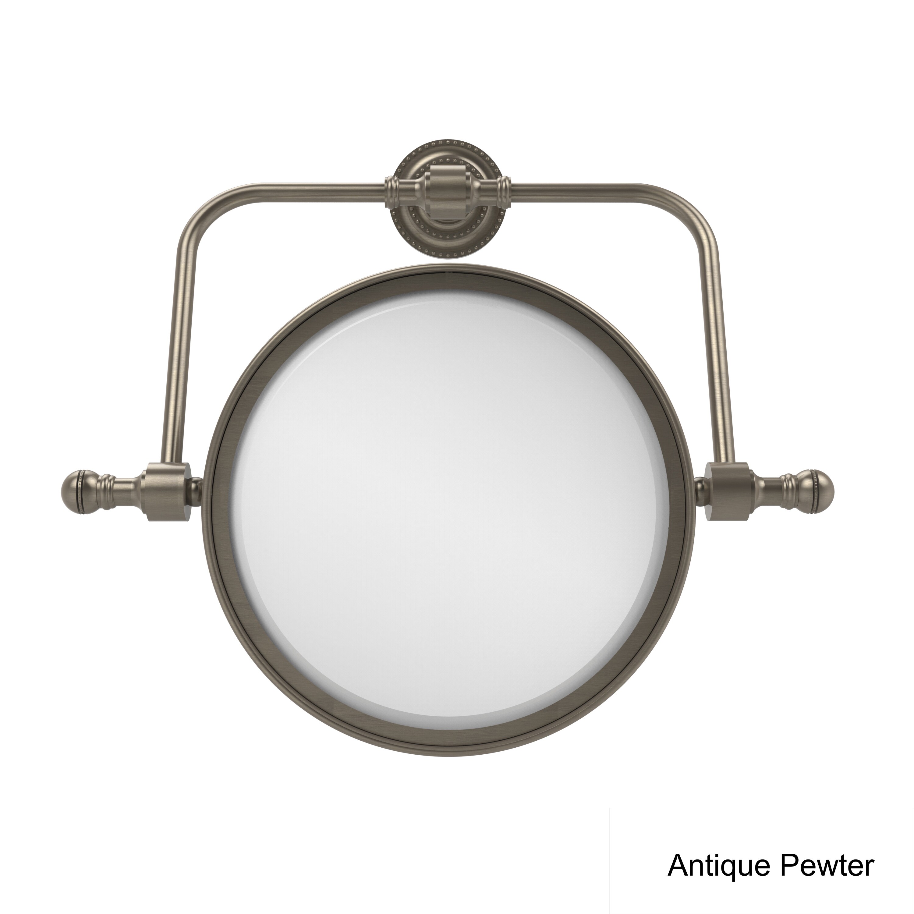 Allied Brass Retro Dot 7-in x 8-in Distressed Bronze Double-Sided Magnifying Wall-Mounted Vanity Mirror Allied Brass Retro Dot 7-in x 8-in Distressed Bronze Double-Sided Magnifying Wall-Mounted Vanity Mirror