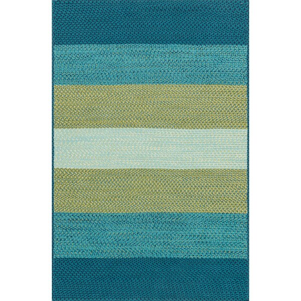 Shop Indoor/ Outdoor Braided Blue/ Green Rug 5' x 7'6 Free Shipping