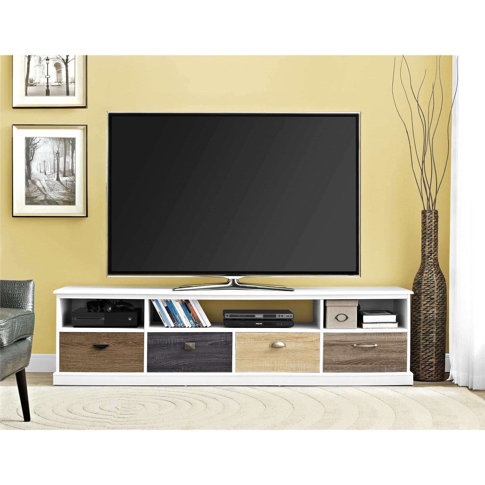 Shop Ameriwood Home Mercer White 65-inch TV Console with Multicolor ...