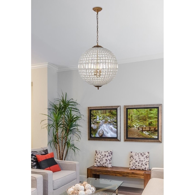 Somette Winsted Collection Crystal Globe Pendant Lamp Overstock 11607530